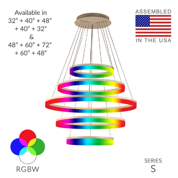 Alcon 12272-5-RGBW Redondo Architectural LED 5 Tier Ring Chandelier 