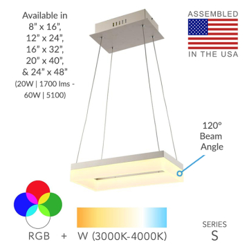 Alcon 12273-1 Rectangular Architectural LED 1-Tier Chandelier  