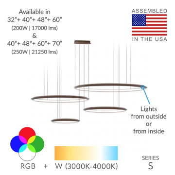 Alcon 12279-4 Redondo Suspended Architectural LED 4-Tier Ring Chandelier 