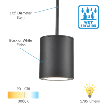 Alcon 12341 Outdoor 4-Inch LED Pendant-Mount Light