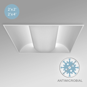Alcon 12505 Antimicrobial Center Basket Low Profile LED Troffer Light