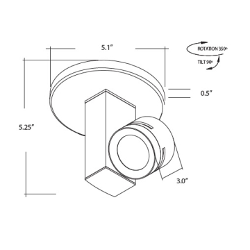 Alcon 13306-M Architectural LED Adjustable Monopoint Light