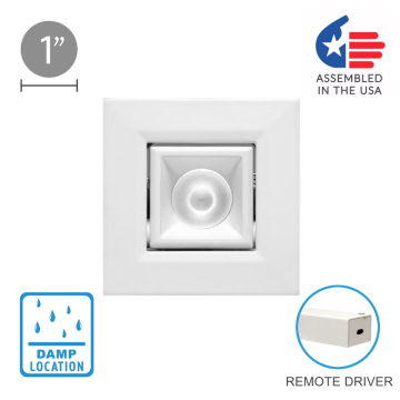 Alcon 14142-S-ADJ Recessed Multiples 1-Inch Miniature LED Adjustable Square Outdoor Light