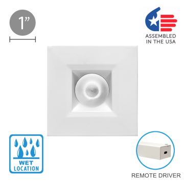 Alcon 14142-S-DIR Recessed Multiples 1-Inch Miniature LED Fixed Square Outdoor Light