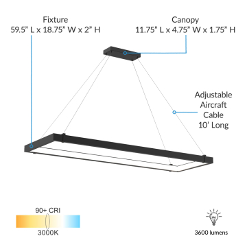 Alcon 15110 Rectangular LED Modular Lighting System Pendant 