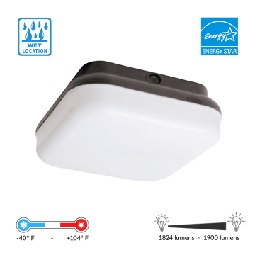Alcon 16006 Surface-Mounted Wet Location Square LED Light