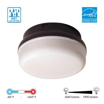 Alcon 16007 Wet Location-Rated, Surface-Mounted Round LED Light