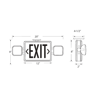 Alcon Lighting 16107 Aluminum LED Exit Signs with Emergency Lights