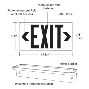 Alcon Lighting 16117 Photoluminescent LED Exit Sign