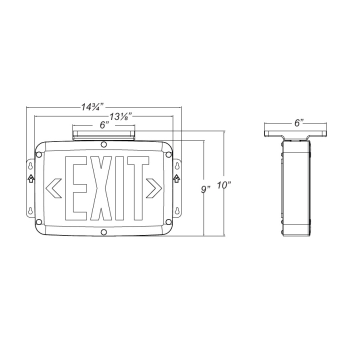 Alcon 16124 NEMA4X and NSF Rated LED Exit Sign