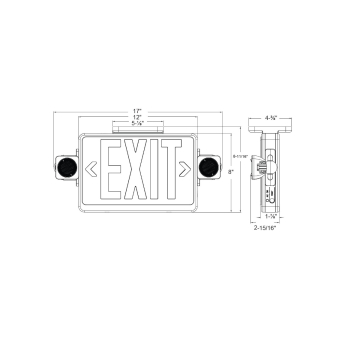 Alcon 16129 Thermoplastic Exit and Emergency Combo LED Sign 