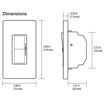 Lutron Diva DVTV-WH 0-10V Dimmer Switch Single-Pole 120V White (30mA Max)