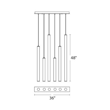 Alcon 12146-6L Architectural LED Tube Linear Suspension Light Fixture