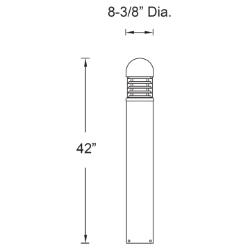 Alcon 9090 Baliz LED 42 Inch Round Top Grated Louver High Efficiency Bollard Pathway Lighting