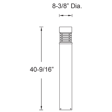 Alcon 9092 Baliz LED 40.5 Inch Flat Top Grated Louver High Efficiency Bollard Pathway Lighting
