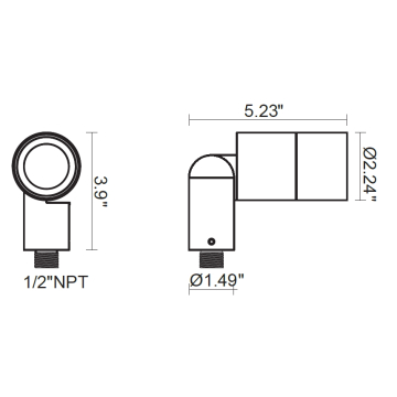 Alcon Lighting 9165 Directional Adjustable LED Architectural-Grade Outdoor Landscape Spotlight, Tree Uplighting, 120V, 360º rotate, 180º tilt