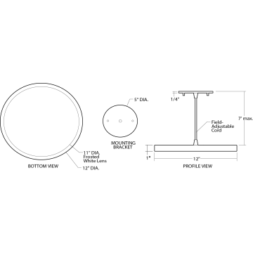 Alcon 12182-12 Architectural LED 12 Inch Disk Pendant Light