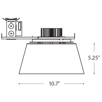 Alcon 14022 Semi-Recessed 10-Inch LED Downlight