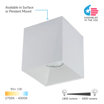 Alcon 11212 LED 6 Inch Surface or Suspended Cube Light