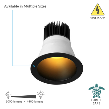 Alcon 11248 Turtle Friendly Architectural Amber LED Commercial Retrofit Downlight Fixture