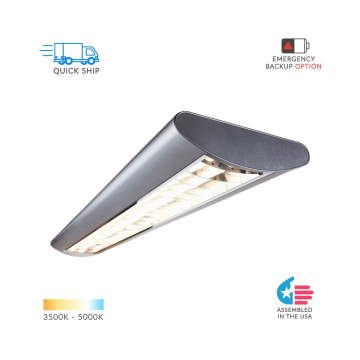 Architectural Louvered LED Linear Pendant Mount Direct Down Light Fixture