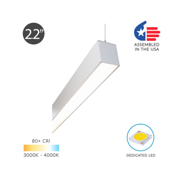 12100-22-P suspended pendant light shown with silver finish and flush lens