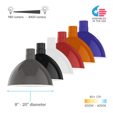 Alcon 15201 Deep Dome Architectural LED Round Barn Light High Bay Direct Down Light Fixture