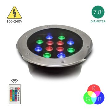 Alcon 9035 Outdoor LED 12W Remote Controlled RGB Well Light - 100V~240V