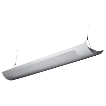 Alcon Lighting Ashton 10103-8 Half Perforated 8 Foot T8 and T5HO Fluorescent Architectural Linear Suspended Light Fixture – Uplight (Direct) and Downlight (Indirect)