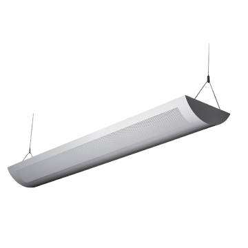 Alcon Lighting Ashton 10103-8 Half Perforated 8 Foot T8 and T5HO Fluorescent Architectural Linear Suspended Light Fixture – Uplight (Direct) and Downlight (Indirect)
