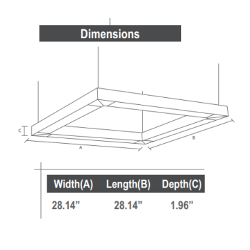 Deco Lighting CUBE-LED Linear Suspended Pendant Light Fixture – Commercial / Architectural Office Lighting Applications 
