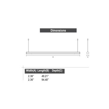 Deco Lighting Eviat-LED Linear Suspended Pendant Light Fixture – Architectural LED Office Lighting