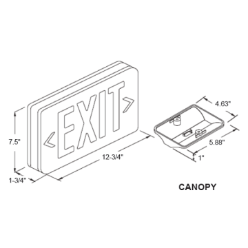 Alcon 16106 Architectural LED Thin Thermoplastic Emergency Exit Sign 