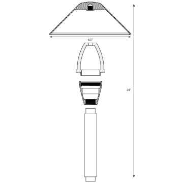 Alcon 9058 Brass LED Landscape Path Light