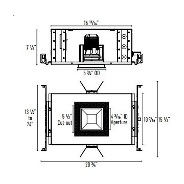 Intense Lighting IL-DSTL STLD300 Open Reflector LED Downlight Square Light + Trimless + Housing