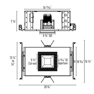 Intense Lighting IL-DSTL STLD302 Reflector with Regressed Lens LED Downlight Square Light + Trimless + Housing