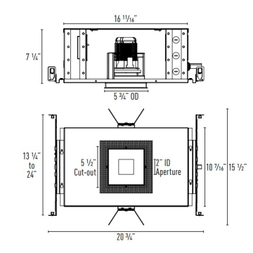 Intense Lighting IL-DSTL STLA306 Pinhole LED Downlight Square Light + Trimless + Housing