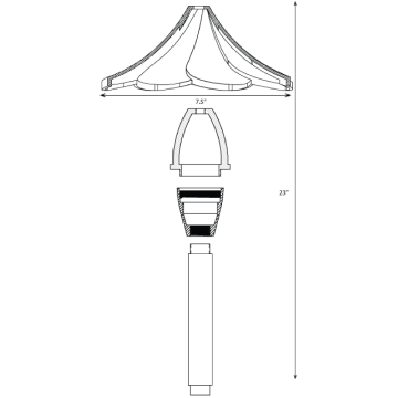Alcon 9067 Solid Antique Brass 4-lb. Low-Voltage Outdoor LED Path Light