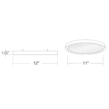 Alcon Lighting 11170-12 Disk Architectural LED 12 Inch Round Surface Mount Direct Down Light 