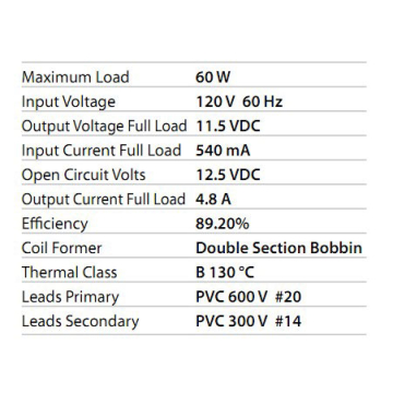 60W 12V DC Dimmable LED DC Magnetic Transformer Driver