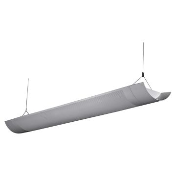 Alcon Lighting Marshal 10118-4 Full Perforated T8 and T5HO Fluorescent Architectural Linear 4 Foot Suspended Light Fixture – Uplight (Direct) and Downlight (Indirect)