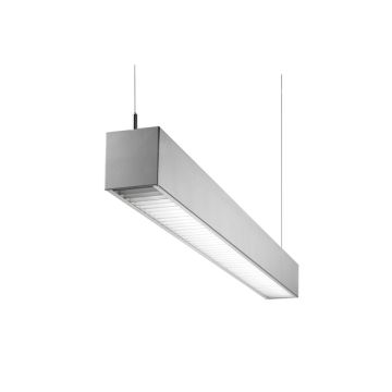 Alcon Lighting Spaira Commercial LED Linear Suspended Pendant Mount Direct Light with Parabolic Louver 