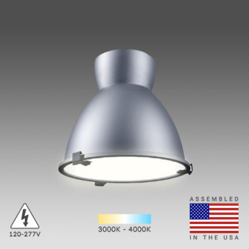 Alcon Lighting 15203 Hobart Architectural LED High and Low Bay Round Pendant Mount Direct Down Light Fixture