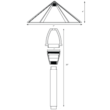Alcon 9073 Washington Solid Brass Low Voltage LED Architectural Landscape Path Light Fixture