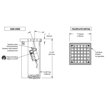 BK Lighting SW LED Square Adjustable Well Star Recessed In Grade Well Light