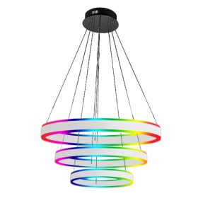 Alcon 12270-3-RGBW Redondo Suspended Architectural LED 3 Tier Ring Chandelier 