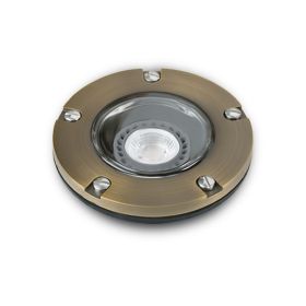Alcon Lighting 9026-CB Harper Architectural Landscape LED 5 Inch Low Voltage Drive-Over Rated Cast Brass Well Light