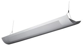 Alcon Lighting Ashton 10103-8 Half Perforated 8 Foot T8 and T5HO Fluorescent Architectural Linear Suspended Light Fixture – Uplight (Direct) and Downlight (Indirect)
