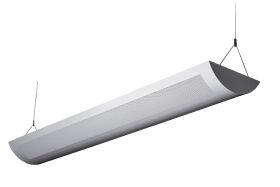 Alcon Lighting Ashton 10103-8 Half Perforated 8 Foot T8 and T5HO Fluorescent Architectural Linear Suspended Light Fixture – Uplight (Direct) and Downlight (Indirect)