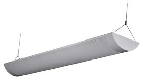 Alcon Lighting Marshal 10118-4 Full Perforated T8 and T5HO Fluorescent Architectural Linear 4 Foot Suspended Light Fixture – Uplight (Direct) and Downlight (Indirect)